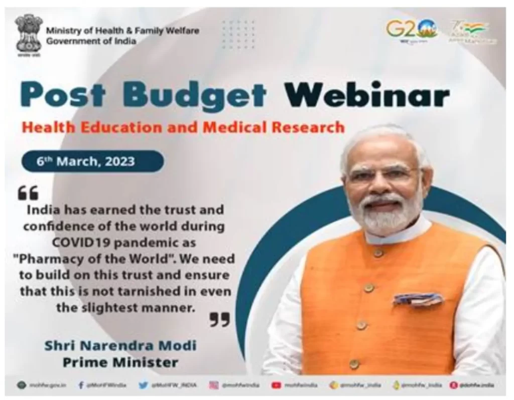 Prime Minister addresses Post Budget webinar of Ministry of Health and Family Welfare and Department of Pharmaceuticals on “Health and Medical Research” - 6