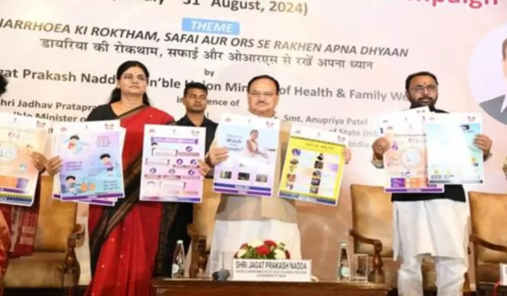 Union Health Minister, Shri JP Nadda launches National STOP Diarrhoea Campaign 2024 in the presence of Union Ministers of State, Smt. Anupriya Patel and Shri Jadhav Patraprao Ganpatrao