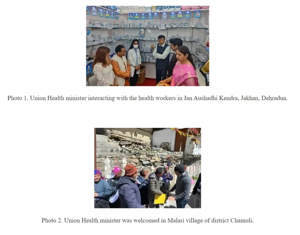 Union Health Minister, Dr Mansukh Mandaviya visits Jan Aushadhi Kendra and interacts with the healthcare workers on two-day visit to Uttarakhand - 1