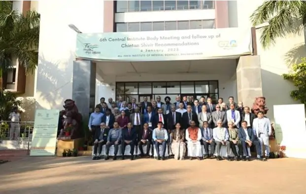 Union Health Minister Dr Mansukh Mandaviya Chairs 6th Meeting of Central Institute Body of All AIIMS at AIIMS Bhubaneswar - 1