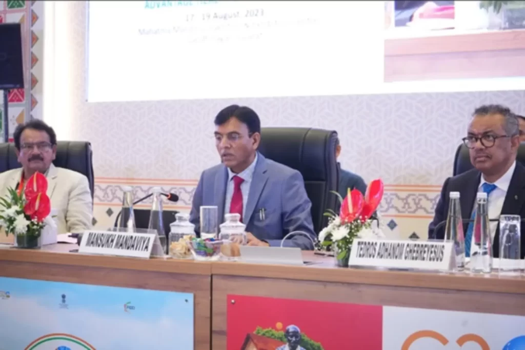 Union Health Minister Dr. Mansukh Mandaviya delivers keynote address at the inauguration of One Earth One Health Advantage Healthcare India - 1