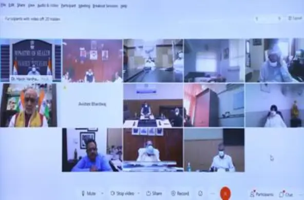 Dr. Harsh Vardhan reviews Public Health Response to COVID-19 and Progress of Vaccination with 8 States/UT