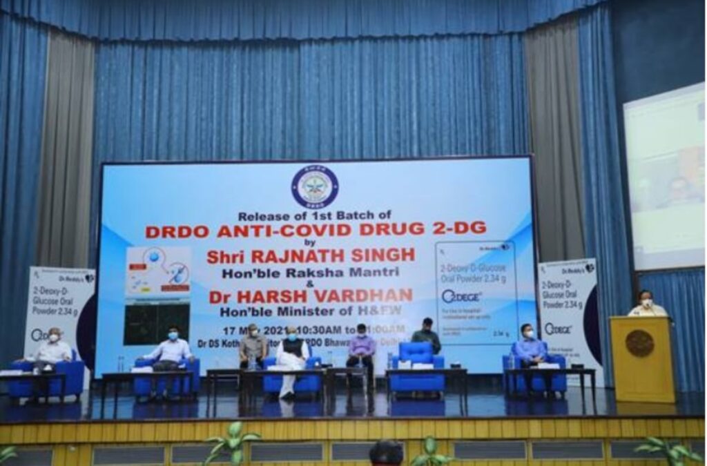 Anti Covid drug 2-DG launched by Defence Minister and Health Minister