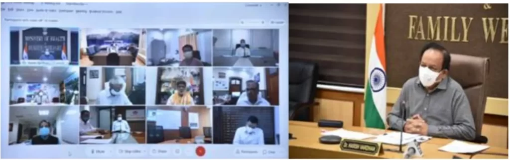 Dr. Harsh Vardhan reviews Public Health Response to COVID-19 and Progress of Vaccination with West Bengal and the 8 States of the North-East