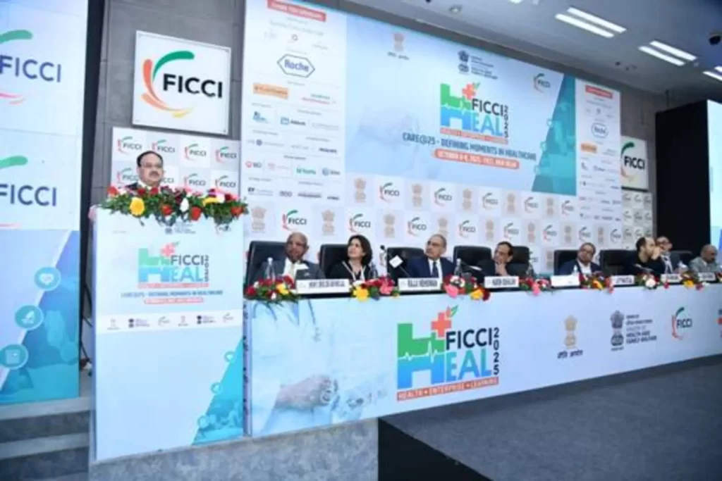 Union Health Minister Shri J.P. Nadda addresses 19th edition of FICCI HEAL 2025 in New Delhi; conference held under theme “Care@25 – Defining Moments in Healthcare”