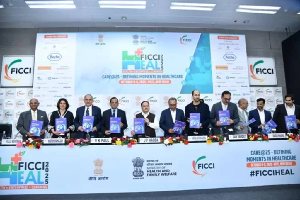 Union Health Minister Shri J.P. Nadda addresses 19th edition of FICCI HEAL 2025 in New Delhi; conference held under theme “Care@25 – Defining Moments in Healthcare”